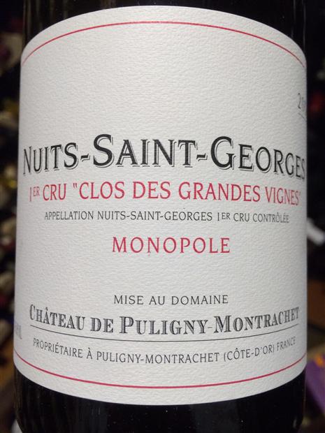 2008 Château de Puligny-Montrachet Nuits St. Georges 1er Cru Clos