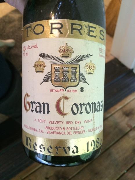 1986 Torres Cabernet Sauvignon Penedès Gran Coronas Reserva