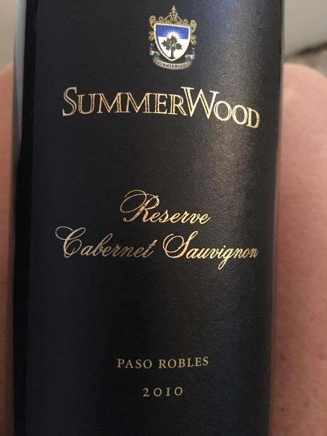 2010 Summerwood Cabernet Sauvignon, USA, California, Central Coast ...