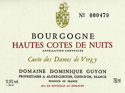 2009 Dominique Guyon Bourgogne Hautes-Côtes de Nuits Les Dames de