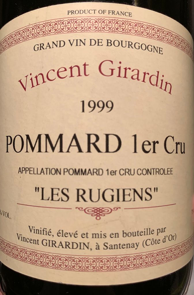 1999 Domaine / Maison Vincent Girardin Pommard 1er Cru Les Rugiens