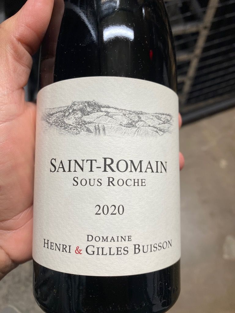 2020 Henri et Gilles Buisson SaintRomain Sous Roche, France, Burgundy