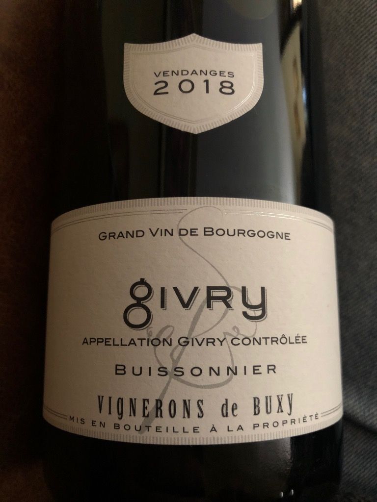 2019 Vignerons De Buxy Givry Buissonnier, France, Burgundy, Côte ...