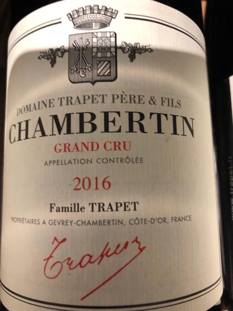 2016 Domaine Trapet Chambertin, France, Burgundy, Côte de Nuits ...