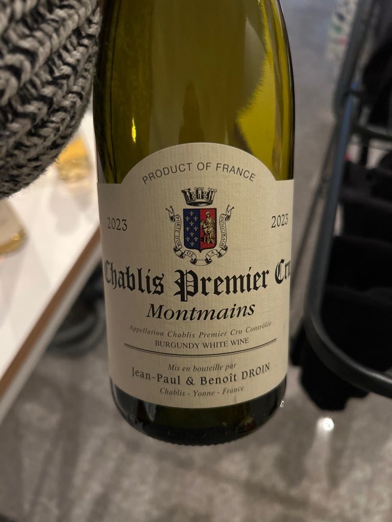 2023 Jean-Paul & Benoit Droin Chablis 1er Cru Montmains
