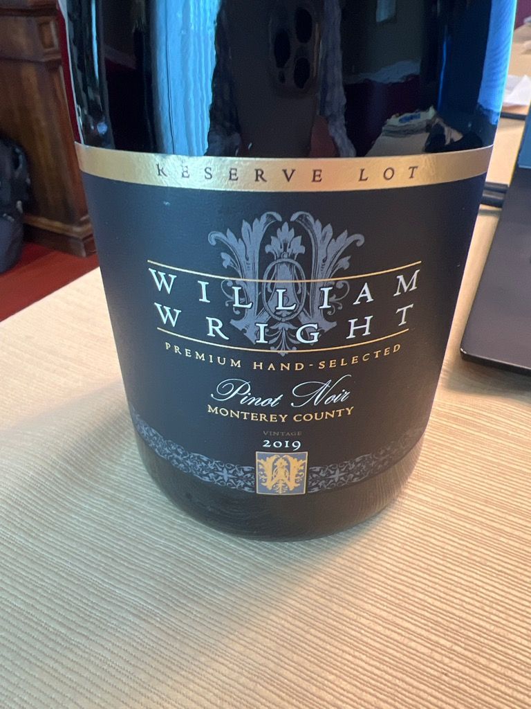 2019 William Wright Pinot Noir Premium Hand Selected, USA, California ...