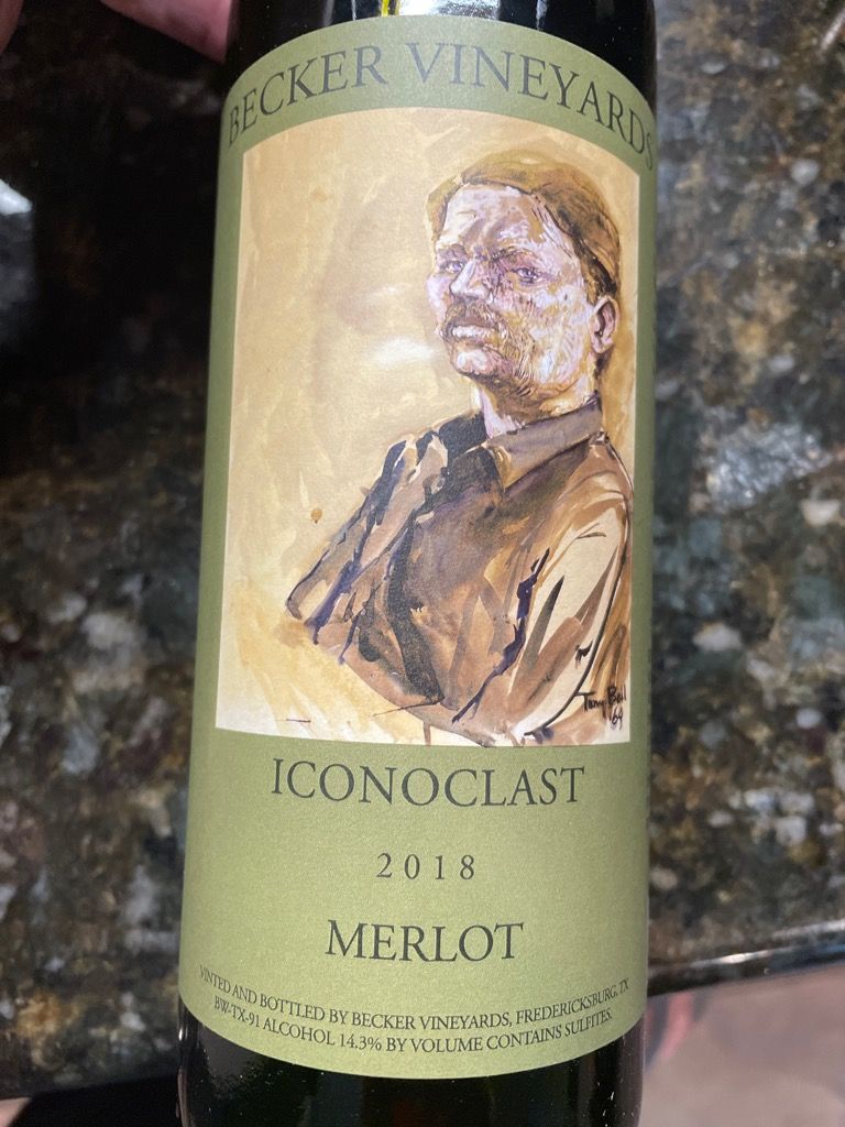 2017 Becker Vineyards Merlot Iconoclast, USA, Texas, Texas Hill Country ...