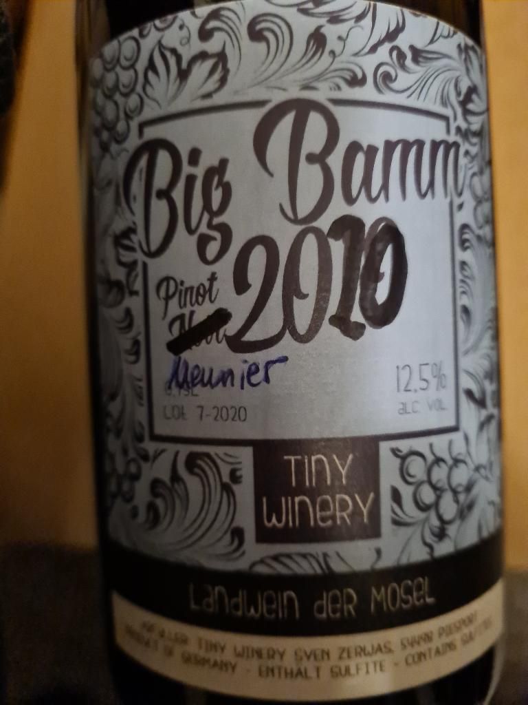 2019 Tiny Winery Pinot Noir Big Bamm!, Germany, Mosel Saar Ruwer
