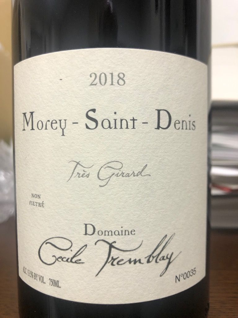 2022 Cecile Tremblay Morey St. Denis Très Girard - CellarTracker
