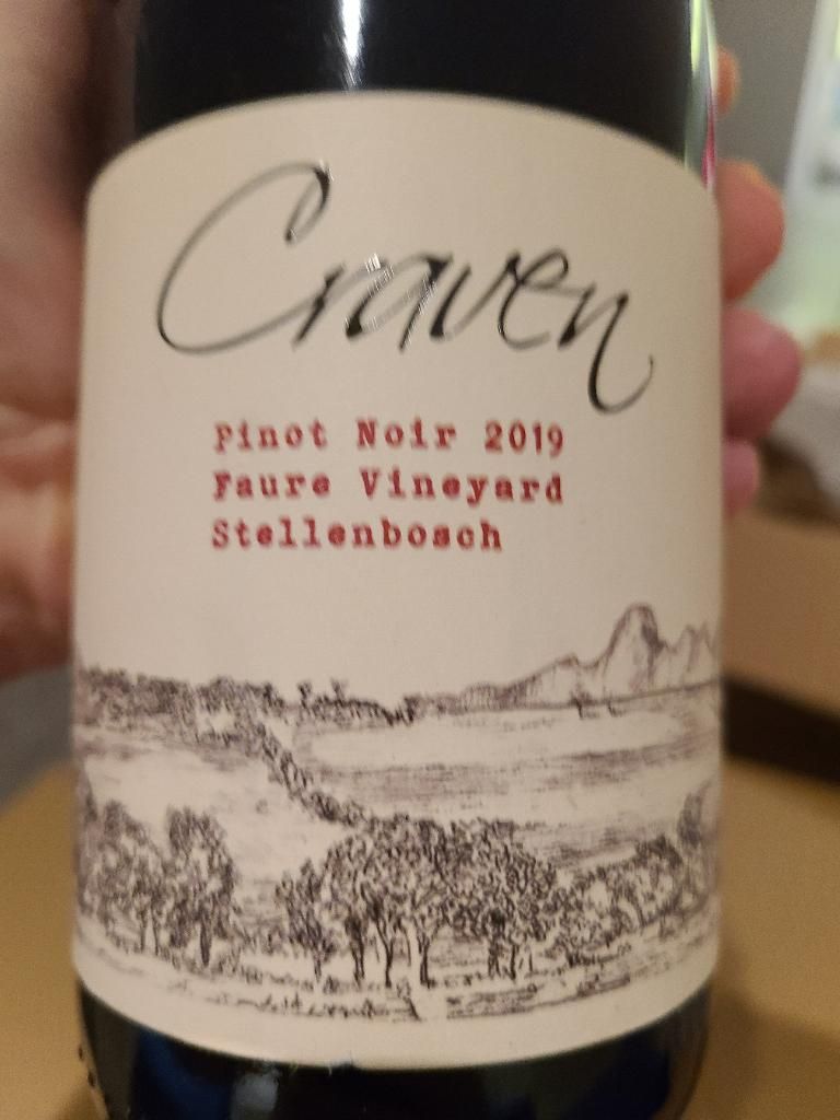 2019 Craven Pinot Noir Faure Vineyard, South Africa, Coastal Region ...