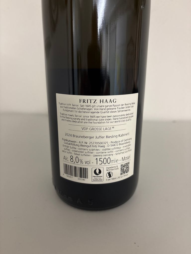 2024 Fritz Haag Brauneberger Juffer Riesling Kabinett - CellarTracker