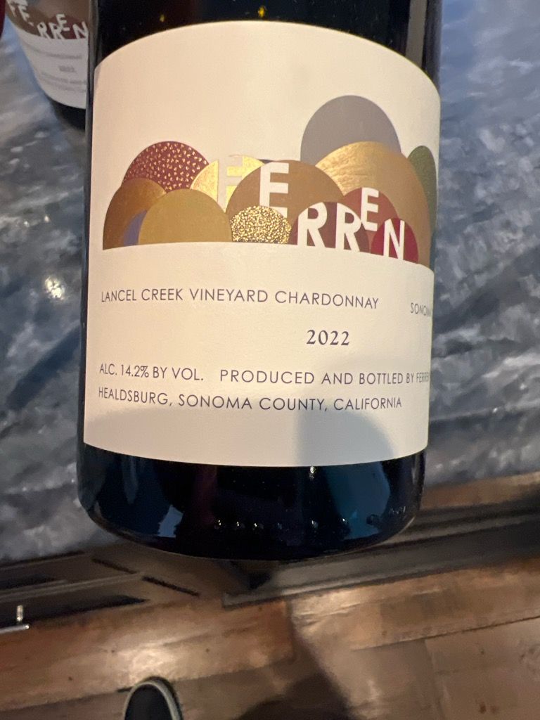 2022 Ferren Wines Chardonnay Lancel Creek Vineyard, USA, California ...