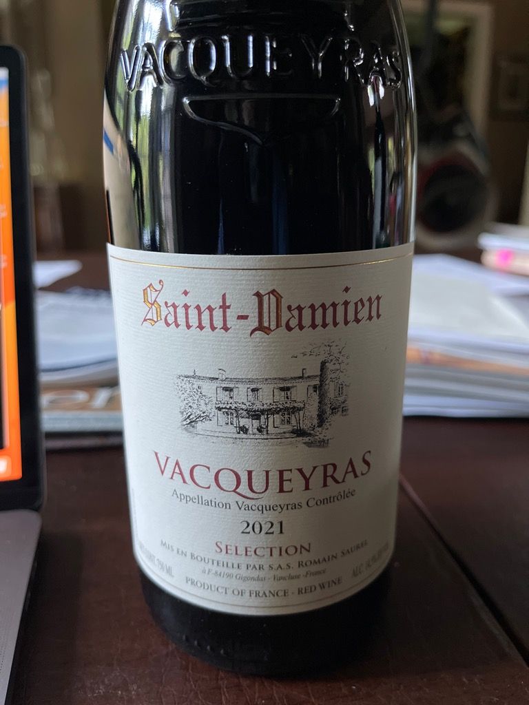 2022 Domaine SaintDamien Vacqueyras Vacqueyras Selection, France