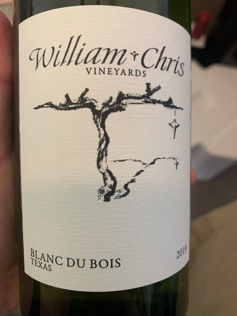 2020 William Chris Vineyards Blanc du Bois, USA, Texas, Texas Hill