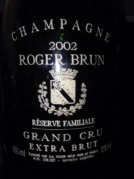2002 Roger Brun Champagne Grand Cru Reserve Familiale Extra Brut