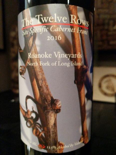2016 Roanoke Vineyards Cabernet Franc The Twelve Rows, USA, New York ...