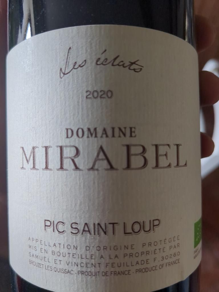 2021 Domaine Mirabel Pic St. Loup Les Eclats, France, Languedoc