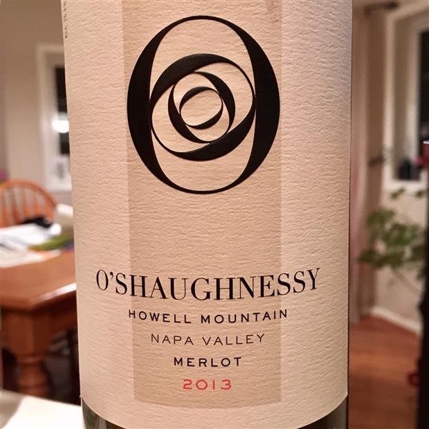 2013 O'Shaughnessy Merlot Howell Mountain, USA, California, Napa Valley