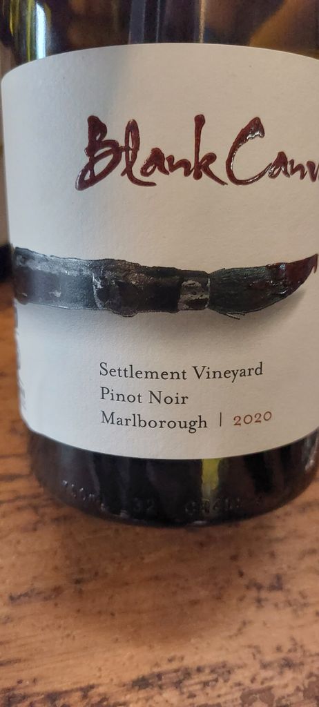 2020 Blank Canvas Winery Pinot Noir Settlement Vineyard