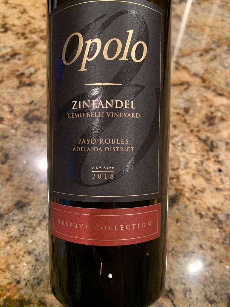 2018 Opolo Zinfandel Remo Belli, USA, California, Central Coast, Paso