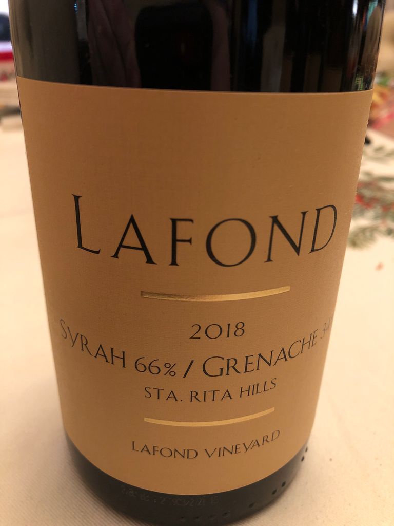 2018 Lafond Syrah Grenache Lafond Vineyard, USA, California, Central Coast, Sta. Rita Hills