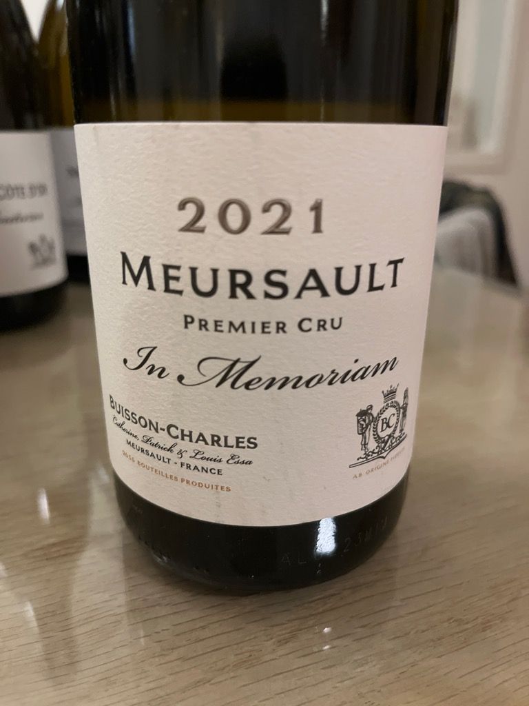 2021 Buisson-Charles Meursault 1er Cru In Memoriam - CellarTracker