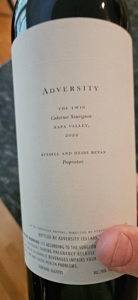 2022 Adversity Cellars The Twin - CellarTracker