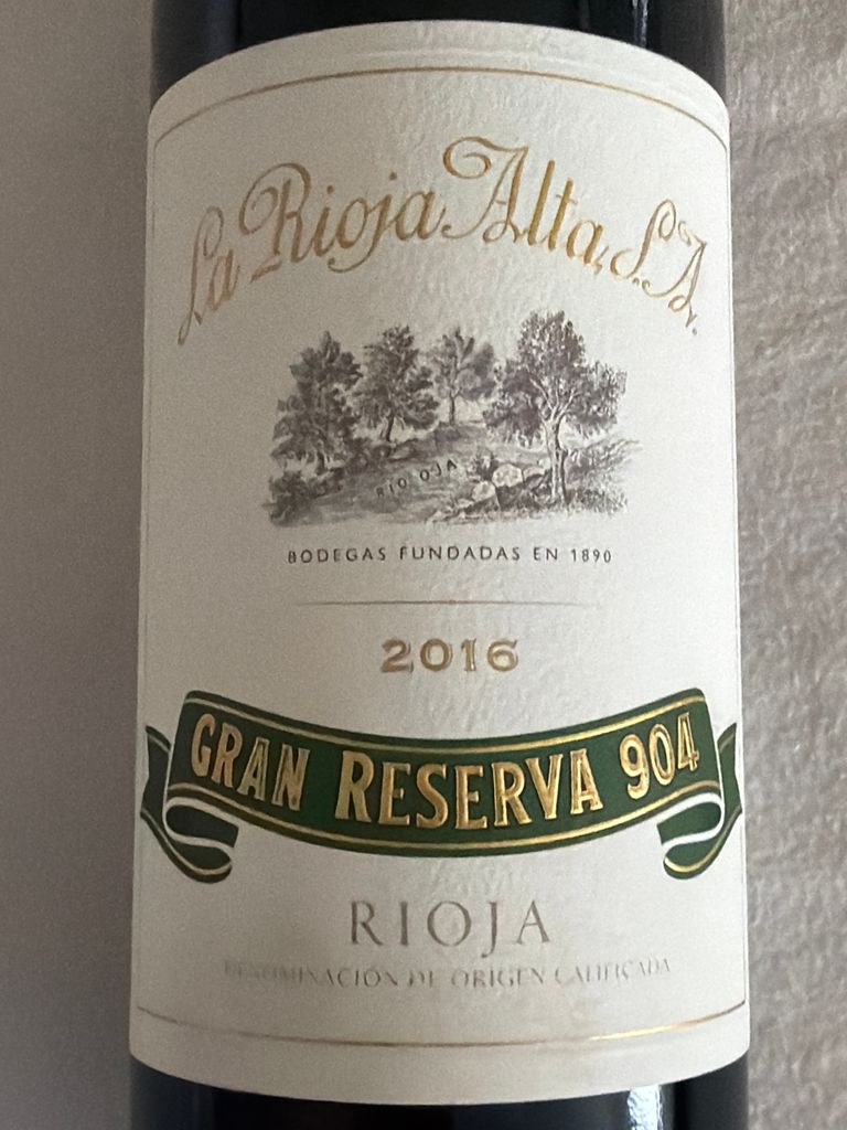 Rioja Riserva Label 2016 La Rioja Alta Rioja Gran Reserva 904, Spain, La Rioja, La Rioja ...