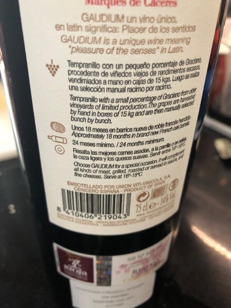 1994 Marqués de Cáceres Rioja Gaudium Gran Vino - CellarTracker