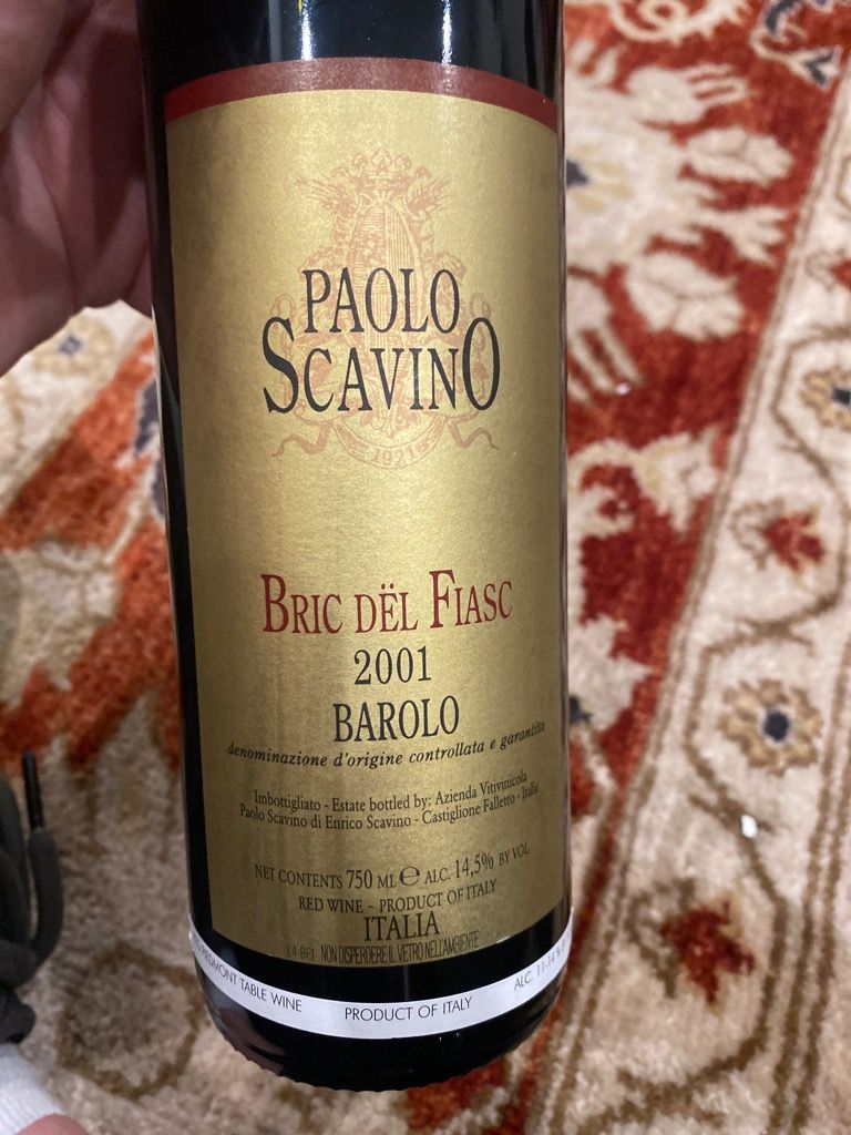 2000 Paolo Scavino Barolo Riserva Bric dël Fiasc, Italy, Piedmont ...