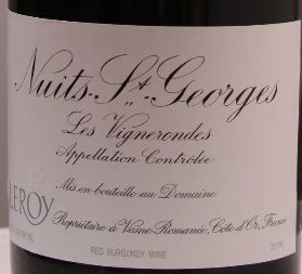 1996 Domaine Leroy Nuits St. Georges Les Vignerondes