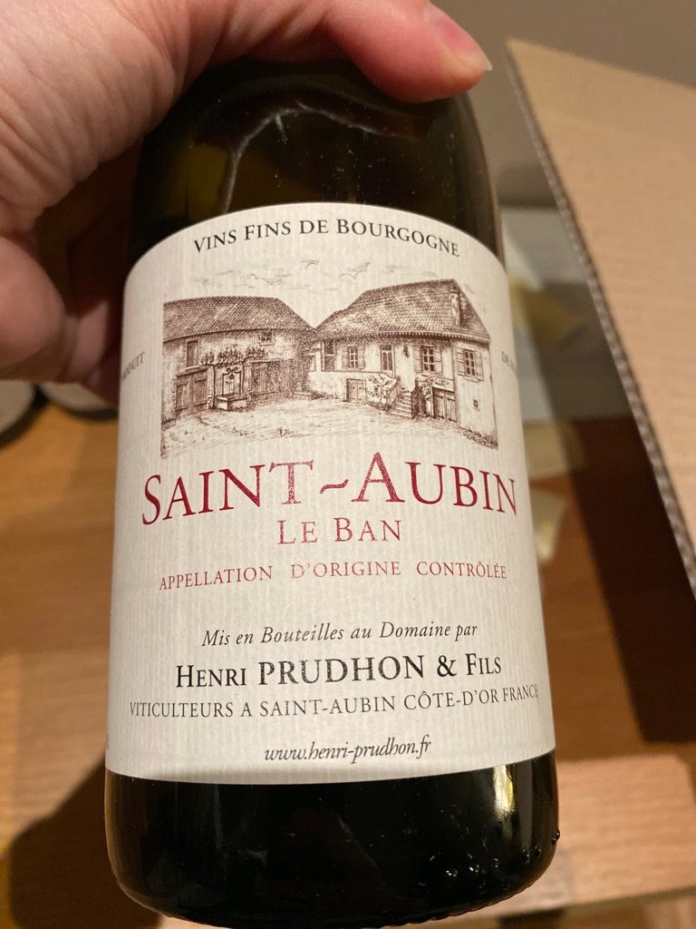 2020 Henri Prudhon & Fils SaintAubin Le Ban Blanc, France, Burgundy