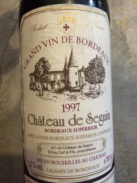 Chateau Bonneau Bordeaux Supérieur 1997 1997 Château de Seguin Bordeaux Supérieur - CellarTracker