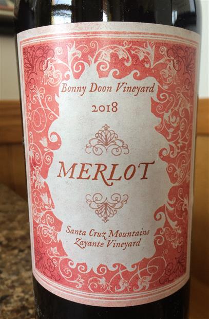 2018 Bonny Doon Vineyard Merlot Zayante CellarTracker