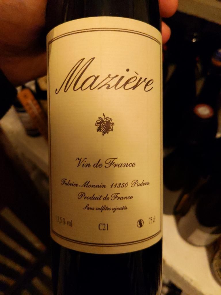 ワイン Maziere Fabrice Monnin Vin de France 2015 Fabrice Monnin Vin de France Mazière - CellarTracker