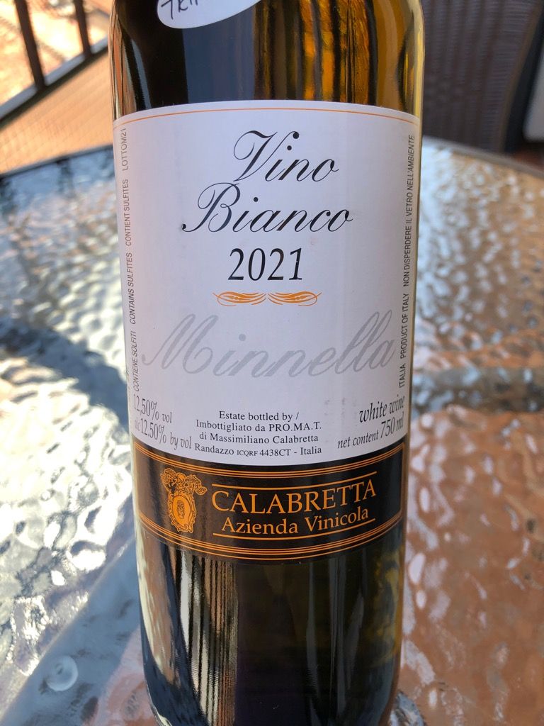 2021 Calabretta Minnella Bianco Vino da Tavola, Italy, Sicily, Vino da ...
