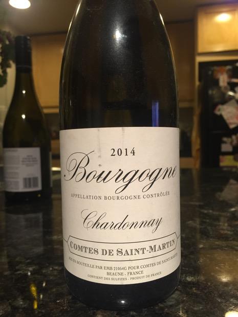 2014 Comtes de Saint-Martin Chardonnay Bourgogne Blanc, France ...