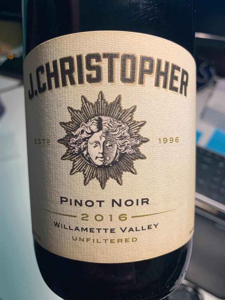 2018 J. Christopher Pinot Noir, USA, Oregon, Willamette Valley, Dundee
