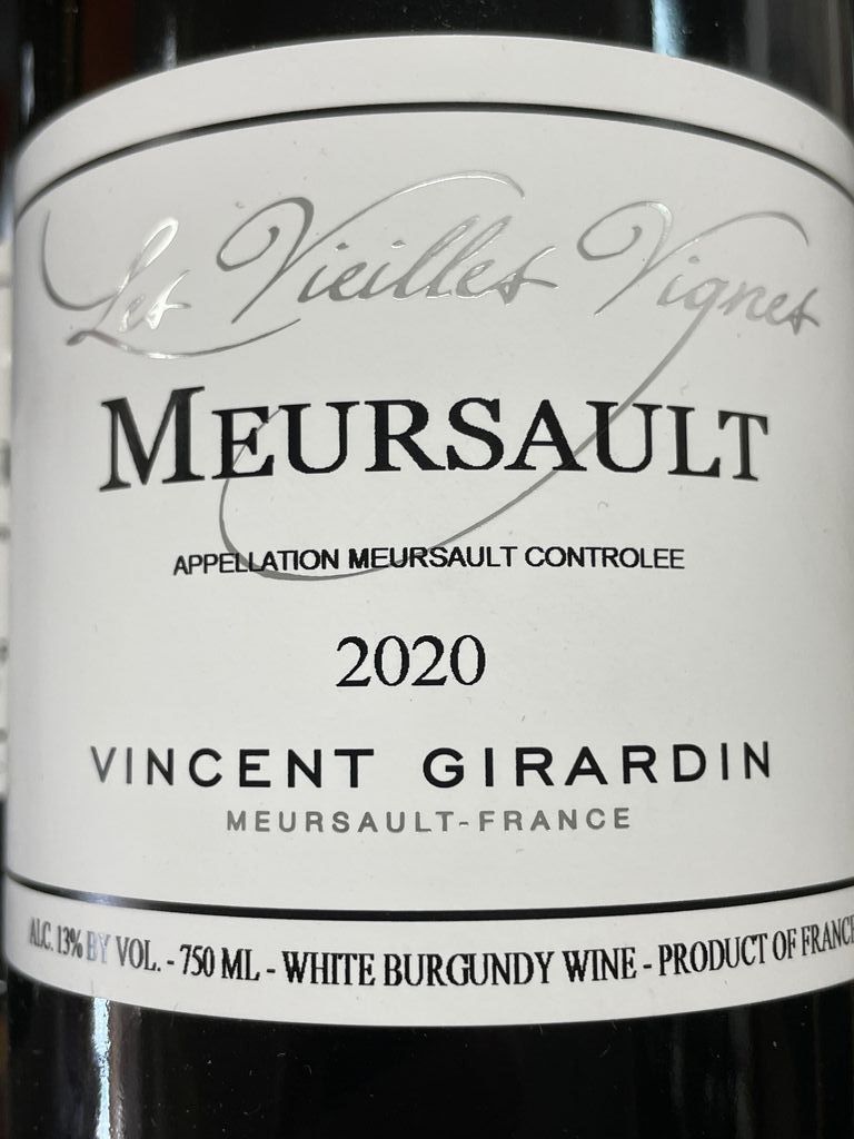 2020 Domaine / Maison Vincent Girardin Meursault Les Vieilles