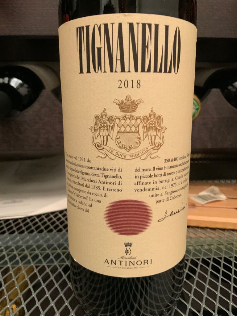 TIGNANELLO（ティニャネロ）2018 2018 Antinori Tignanello - CellarTracker