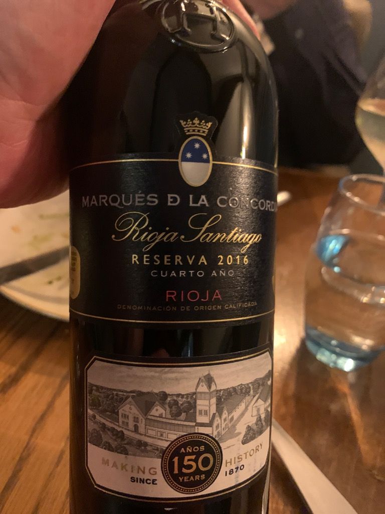 2016 Marqués de la Concordia Rioja Santiago Reserva Rioja, Spain, La ...