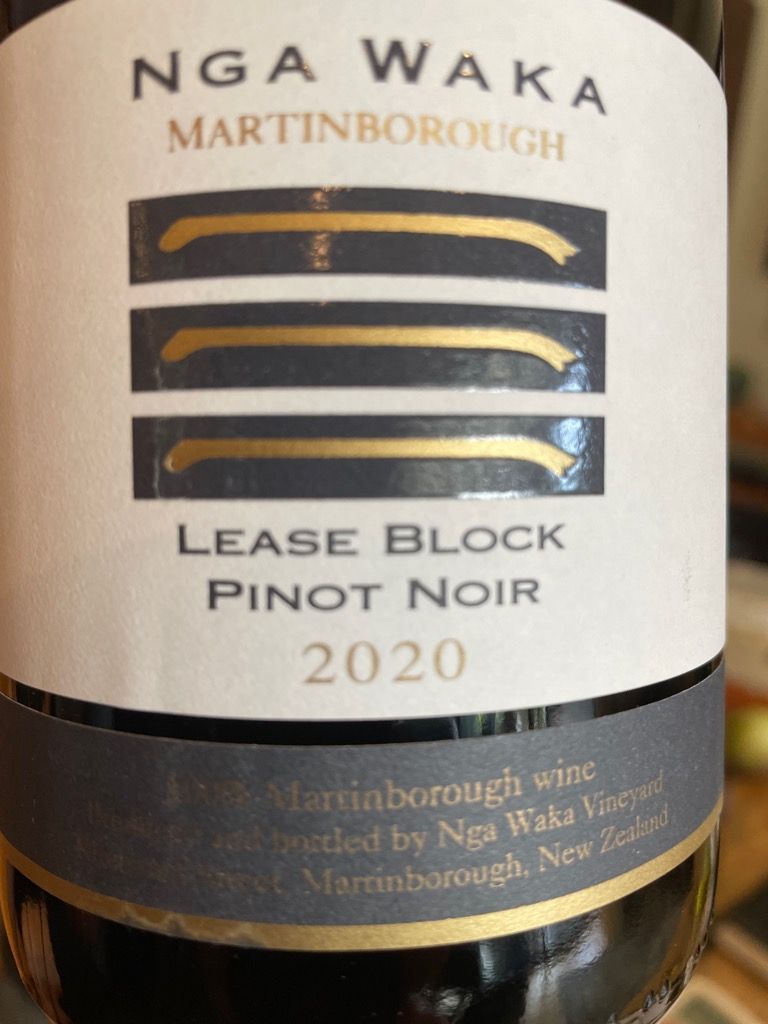2020 Nga Waka Pinot Noir Lease Block, New Zealand, North Island