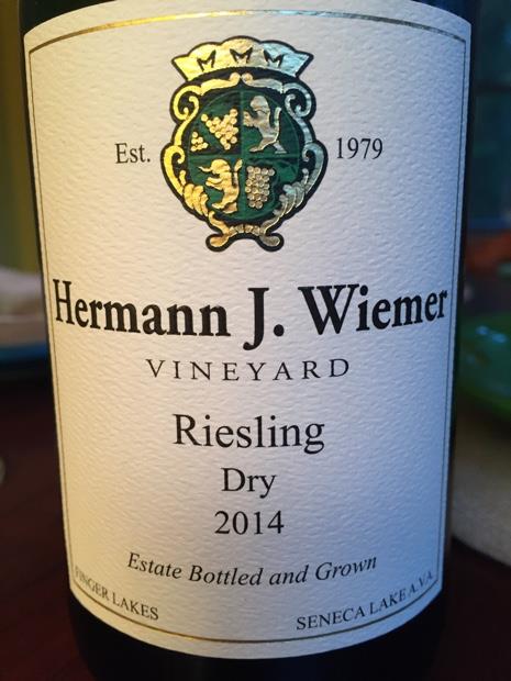 2014 Hermann J. Wiemer Dry Riesling, USA, New York, Finger Lakes ...