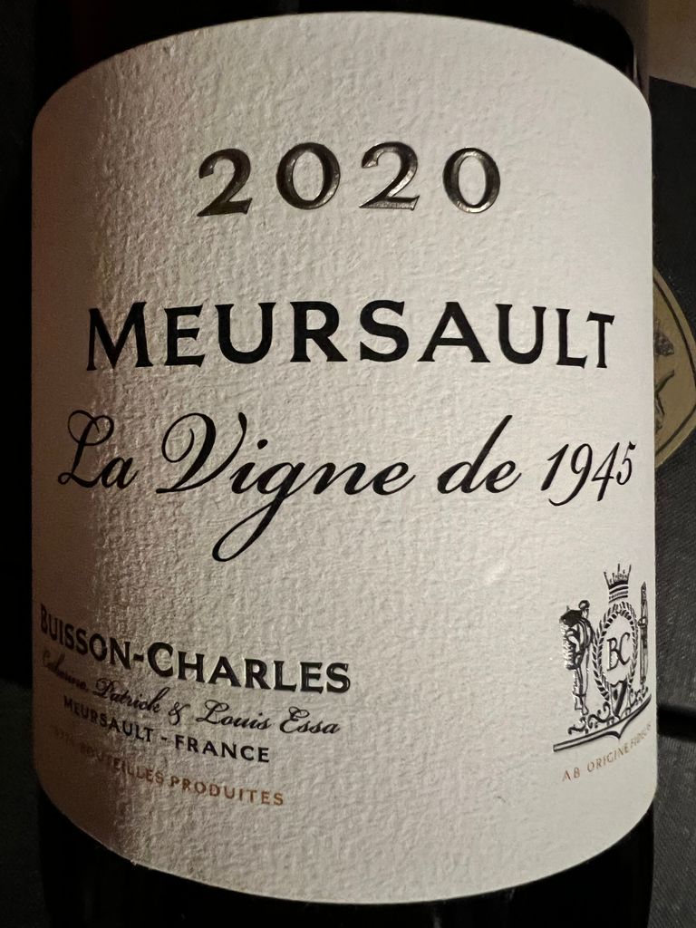 Buisson-Charles “Meursault 1945” 2021 2021 Buisson-Charles Meursault La Vigne de 1945 - CellarTracker