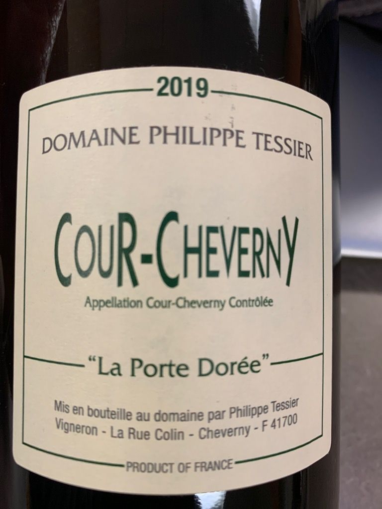 2019 Domaine Philippe Tessier Cour-Cheverny La Porte Dorée, France ...