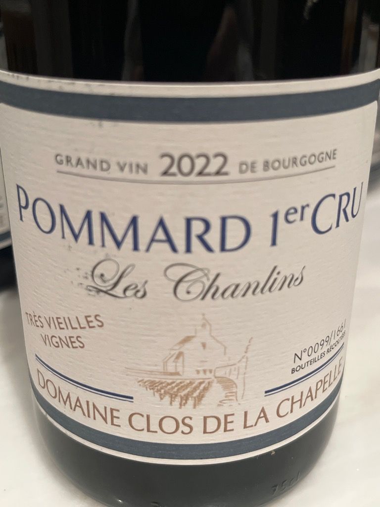 2016 Domaine Clos de la Chapelle Pommard 1er Cru Les
