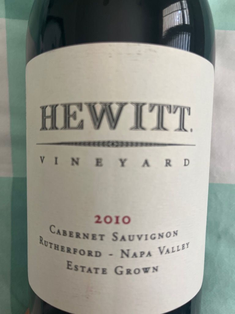 2010 Hewitt Vineyard Cabernet Sauvignon - CellarTracker