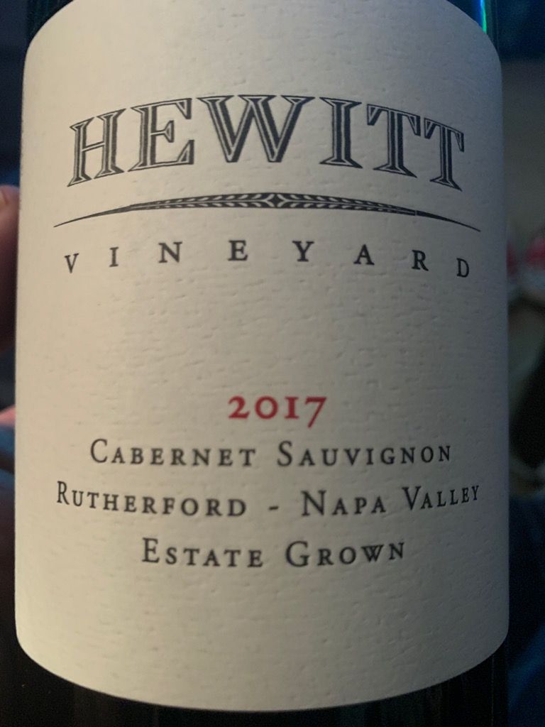 2017 Hewitt Vineyard Cabernet Sauvignon - CellarTracker