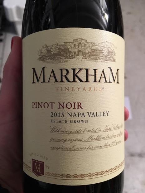 2015 Markham Pinot Noir, USA, California, Napa Valley - CellarTracker