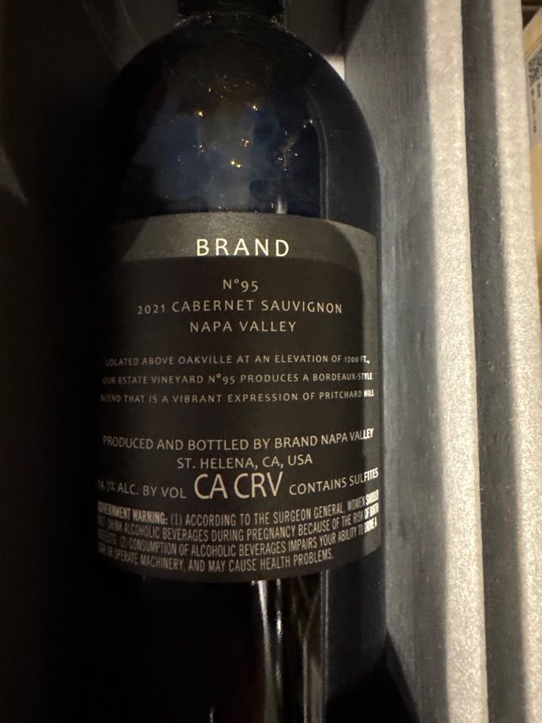2017 BRAND Napa Valley Cabernet Sauvignon N95 - CellarTracker